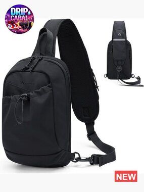 Crossbody Sling Chest Daypack Water Resistant Nylon Shoulder Bag with USB Port